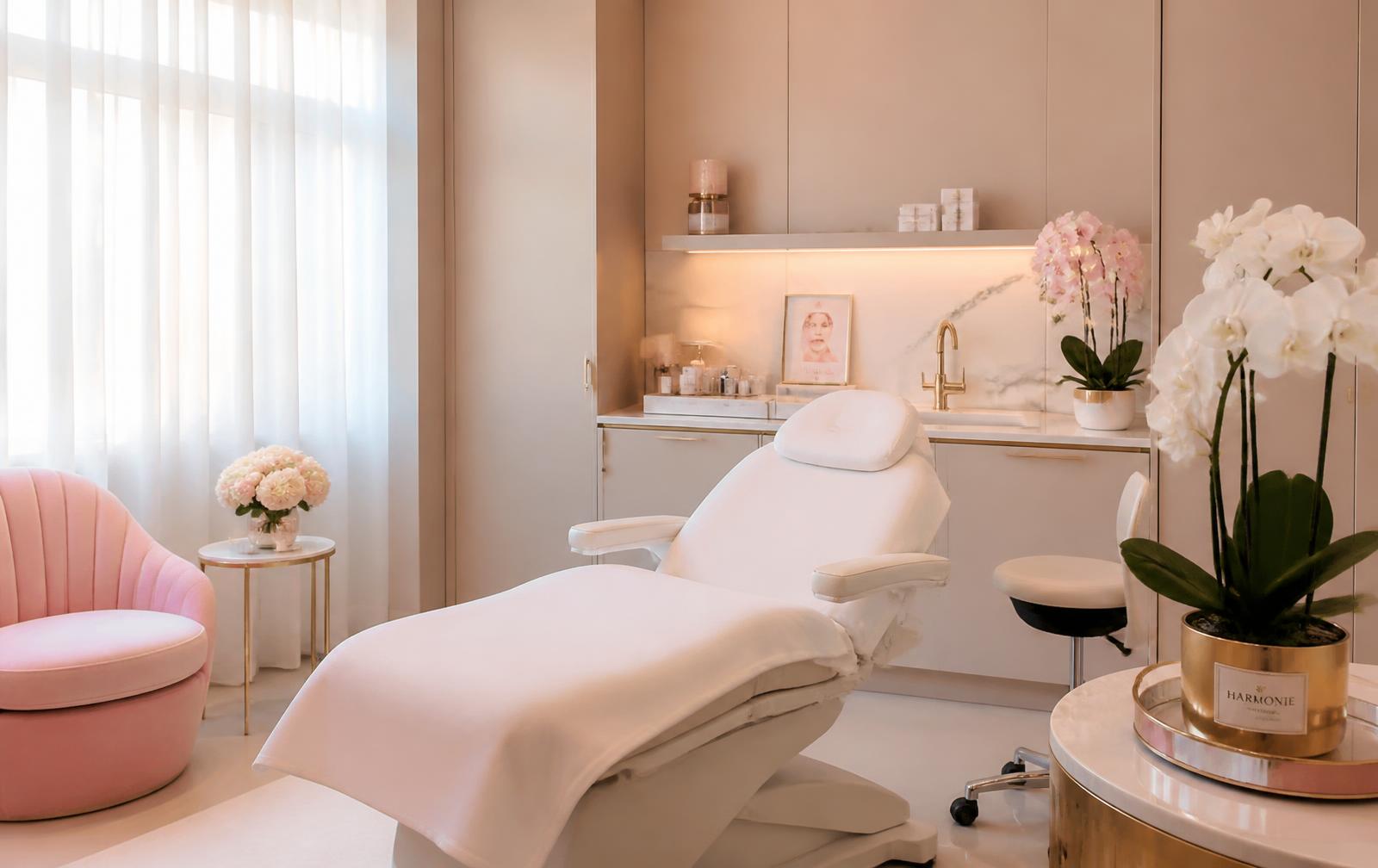 Elegantes Behandlungszimmer im Studio art of cosmetic